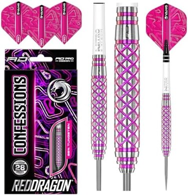 RED DRAGON Confession 28g Tungsten Darts Set with Flights and Stems