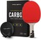PRO SPIN Table Tennis Bat With Pro Carbon Fibre Technology for Increased Control, Spin &amp; Power   Performance-Level Ping Pong Bat   With Premium Rubber Protector