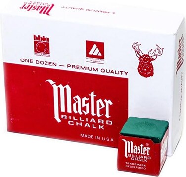 صندوق طباشير لعصا البلياردو من ماستر، 12 مكعب
