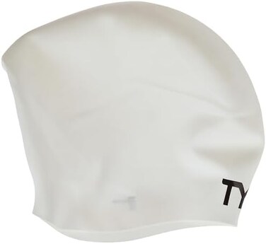 قبعة سباحة سيليكون خالية من التجاعيد للشعر الطويل للكبار من تي واي ار