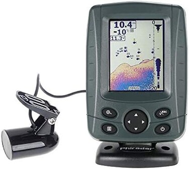 جهاز كشف الاسماك FF688C بشاشة LCD ملونة فيرادار مقاس 3.5 انش بتردد سونار مزدوج 200KHz/83KHz واكتشاف 300 متر متعدد اللغات وتقريب تلقائي