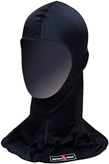 غطاء للرأس من الليكرا للحماية من الاشعة فوق البنفسجية 50 للغوص في الماء الدافئ - اسود