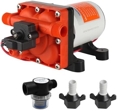 سيفلو مضخة غشائية سلسلة 42 مع تجاوز لتقليل ركوب الدراجات 12 فولت/24 فولت 3.0 جالون في الدقيقة 55 باوند لكل انش مربع (12 فولت)