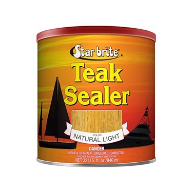 ستار برايت مانع تسرب خشب الساج - تركيبة بدون تنقيط ولا رذاذ - طبقة واحدة، حماية متينة لجميع الاخشاب الدقيقة - مثالية للاثاث الخارجي والاستخدام البحري - ضوء طبيعي 32 اونصة كوارت (087932)