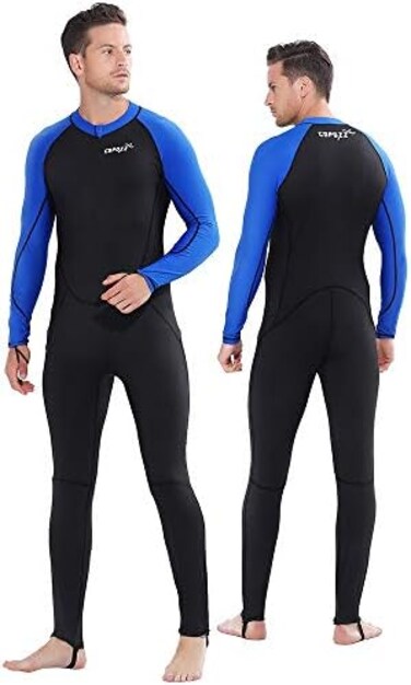 كوبوز بدلة سباحة رفيعة لكامل الجسم من الليكرا للحماية من الاشعة فوق البنفسجية واكمام طويلة للسباحة والغطس وركوب الامواج - قطعة واحدة للرجال والنساء