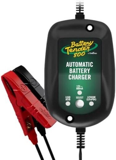 باتاري تندر شاحن بطارية 800 مللي امبير 12 فولت مقاوم للطقس - ذكي تلقائي بالكامل للقوارب والقوارب المائية - ليثيوم حمض الرصاص القابل للاختيار، 022-0150-DL-WH