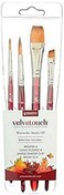 فرشاة Princeton Velvetouch، وسائط مختلطة للأكريليك، الزيوت، ألوان مائية سلسلة 3950، مجموعة احترافية 4 قطع 100