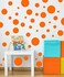 Create-A-Mural (Orange) - Polka Dot Wall Stickers, Wall Decor Stickers, Wall Dots, Vinyl Circle Room Dot Decals (Orange)