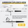 Fengda Timbertech Professional Double Action Airbrush BD-130 Mounted 0.3mm Nozzles and Needles for Cake Decorating, Painting, Tattoo, Models Art,Craft and so on