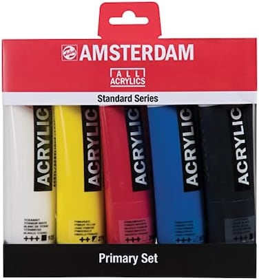 Amsterdam Royal Talens - Amsterdam Acrylic Paints - Standard Series - 5 x 120ml Tubes - Primary Set
