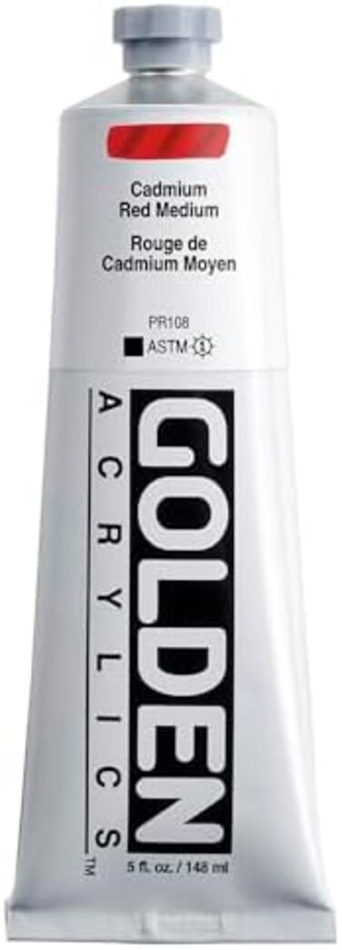 Golden Artist Colors GoldenHeavy Body Acrylics, 5oz., C P Cadmium Red Medium