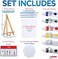 J MARK Paint Set &ndash; Mini Canvas Acrylic Painting Kit with Wood Easel, Canvases, Paint, Brushes &amp; More