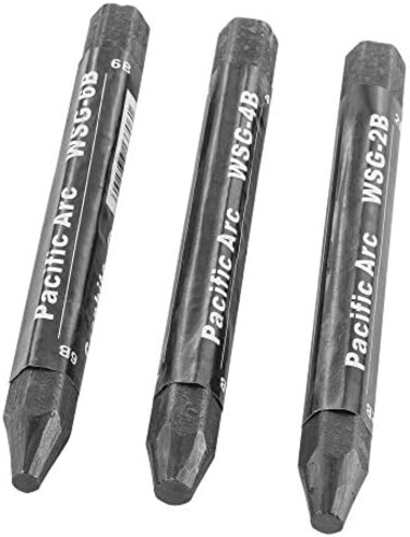 باسيفيك ارك مجموعة عصي جرافيت جامبو قابلة للذوبان في الماء مكونة من 3 قطع، ناعمة 2B، 4B، 6B