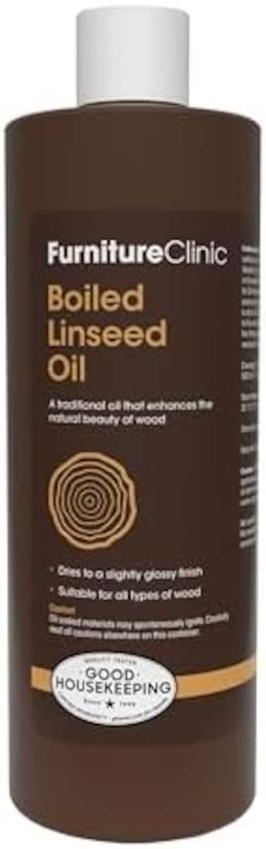 Furniture Clinic Boiled Linseed Oil for Wood 500ml - Premium Oil to Enhance, Seal &amp; Protect The Natural Beauty of Oak, Pine &amp; Other Wood with a Glossy Finish