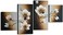 Wieco Art 100% Hand-painted Wood Framed Abstract Floral Oil Painting on Canvas Warm Day Yellow Flowers Bloom Ready to Hang for Living Room Bedroom Home Decorations 4pcs/set