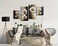 Wieco Art 100% Hand-painted Wood Framed Abstract Floral Oil Painting on Canvas Warm Day Yellow Flowers Bloom Ready to Hang for Living Room Bedroom Home Decorations 4pcs/set