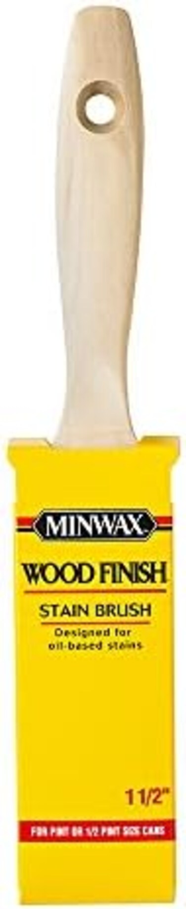 منواكس 427280008 بقعة بلمسة نهائية خشبية 1.5 انش - فرشاة / بكرة بشعيرات صينية بيضاء 100%، 1.5 انش، Y