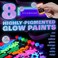 Neon Nights Glow in the Dark Paint - Set of 8, 20 mL Acrylic Paints for Outdoor and Indoor Use on Canvas &amp; Walls - Gifts for Artists - Phosphorescent