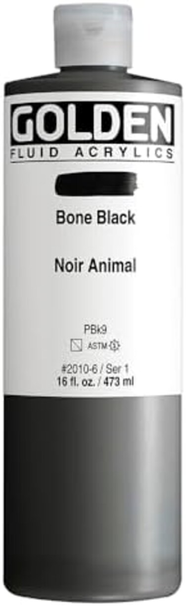 Golden Artist Colors FLUID ACR BONE BLACK 16oz