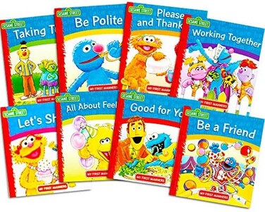 Sesame Street Elmo Manners Books For Kids Toddlers - Set of 8 Manners Books