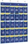 MISSLO Classroom Cell Phone Calculator Holder Numbered 30 Pockets Chart Hanging Wall Door Storage Organizer (Blue)