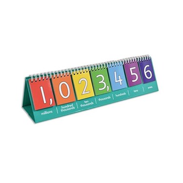edxeducation Student Place Value Flip Chart - Millions - Double-Sided with Whole Numbers and Decimals - Learn to Count by Ones, Tens, Hundreds, Thousands and Millions