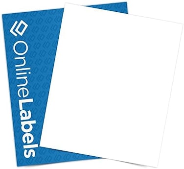 Online Labels Sticker Paper - 100 Sheets, White Matte for Inkjet/Laser Printer