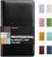 Sooez Leather Professional Business Card Book Holder Organizer, 240 Capacity Credit Card Booklet, PU Name Cards Holder Storage File for Men Women, Black