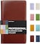 Sooez Leather Professional Business Card Book Holder Organizer, 240 Capacity Credit Card Booklet, PU Name Cards Holder Storage File for Men Women, Brown