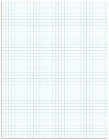 TOPS 33041 Quadrille Pads, 4 Squares/Inch, 8 1/2 x 11, White, 50 Sheets