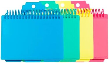 C-LINE Spiral Bound Index Card Notebook with Tabs, Includes 60 Ruled 3 x 5 Inch Index Cards, 1 Notebook, Color May Vary (48750)