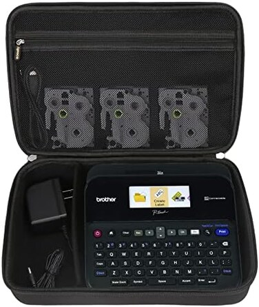 ابروكا شنطة سفر صلبة للتخزين لجهاز براذر بي تاتش PTD600 / PT- D610BT وصانع ملصقات قابل للتوصيل بالكمبيوتر (اسود - اصدار جديد)