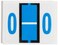سميد ملصق ابجدي مرمز بالالوان على شكل شريط من بي سي سي ار، بكرة ملصقات، ازرق، 500 ملصق لكل لفة، (67085)