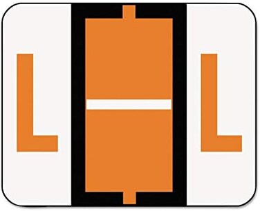 سميد ملصق ابجدي مرمز بالالوان على شكل شريط من بي سي سي ار، مقاس L، بكرة ملصقات، برتقالي داكن، 500 ملصق لكل لفة، (67082)