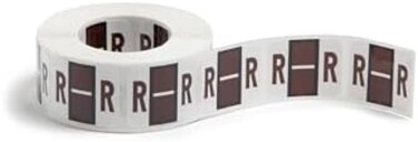 ملصق حروف الأبجدية الترميز بالألوان، R، لبكرة الملصق، بني، 500 ملصق لكل لفة، (67088) من سميد BCCR