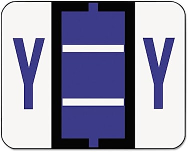 Smead BCCR Bar-Style Color-Coded Alphabetic Label, Y, Label Roll, Violet, 500 Labels per Roll, (67095)