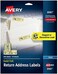 Avery Printable Return Address Labels, 0.75" x 2.25", Gold Foil, 300 Blank Mailing Labels (08987)