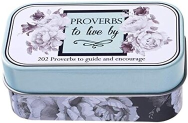 Christian Art Gifts Prayer Devotional Cards - Proverbs to Live By - 202 Scripture Promise To Guide and Encourage for Women, Daily Bible Verse, 101 Double-Sided Cards in Sturdy Storage Gift Tin, Floral