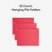 Smead Standard Hanging File Folders, 25 Count, Red, 1/5-Cut Adjustable Tabs, Letter Size (64067)
