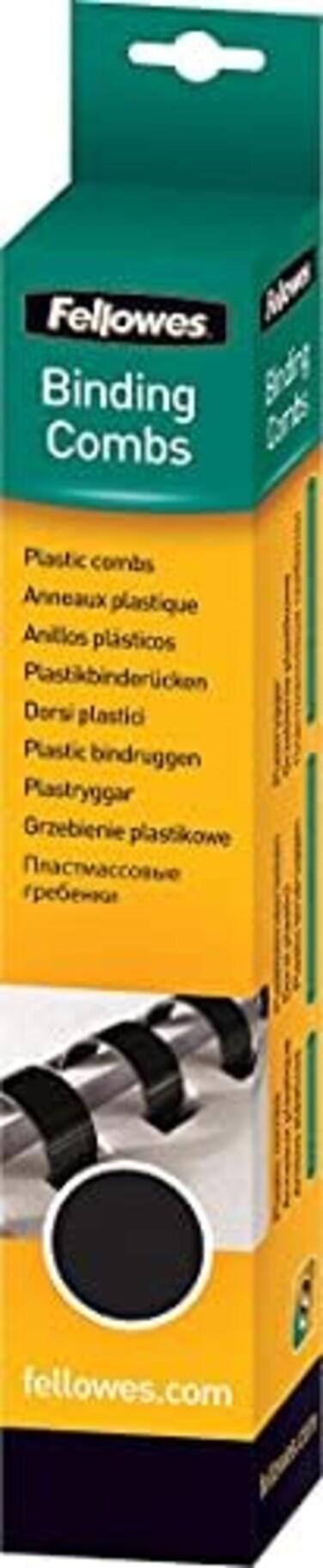 Fellowes Plastic Comb Binding Spines, 3/4 Inch Diameter, Black, 150 Sheets, 25 Pack (52509)