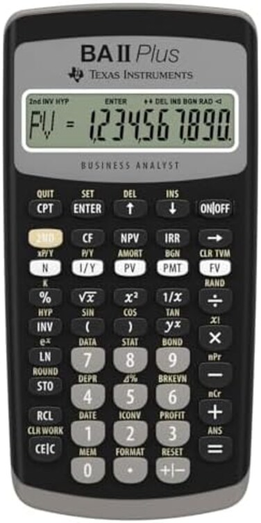تيكساس انسترومنتس الة حاسبة مالية متقدمة احترافية بي ايه II بلس