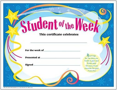 Trend Enterprises Student of The Week Certificate (TEPT2960)