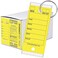 Donkey Auto Products Key Tags, Laminated Self-Protecting (250 Tags Per Box with Metal Rings) (Yellow)