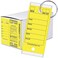 Donkey Auto Products Key Tags, Laminated Self-Protecting (250 Tags Per Box with Metal Rings) (Yellow)