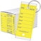Donkey Auto Products Key Tags, Laminated Self-Protecting (250 Tags Per Box with Metal Rings) (Yellow)
