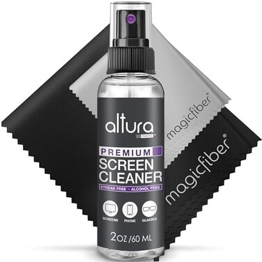 Altura Photo Screen Cleaning Kit for LED &amp; LCD TV, Laptop Monitor and Tablet Screens - Spray Cleaner with Extra Large, MagicFiber Microfibers