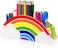 GAMENOTE Wooden Pen Holder &amp; Pencil Holders - Rainbow Supply Caddy Phone Holder Desk Organizer for Office Supplies Makeup Brush Classroom Organization for Women &amp; Kids