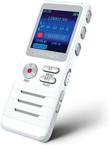 DICTOPRO X100 Voice Recorder - Voice Activated Digital Recorder, Dual Mics, 8GB, 700H Storage, Noise Reduction, Portable Audio Recorder for Lectures, Meetings, Interviews Sound