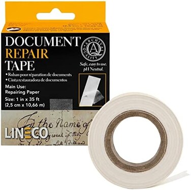 Lineco Self-Adhesive Document Repair Tape, 1" by 35', Transparent 1"X35'