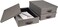 Bigso Box of Sweden Bigso Oskar Canvas Fiberboard Document Letter Box - File Organizer Box for Important Paperwork - Document Storage with a Lid &amp; Leather Handle - 3.3 in x 10.2 in x 13.8 in - Gray